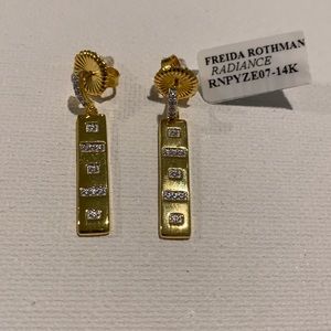 Gold Linear Freida Rothman Earrings —NWT